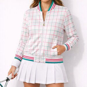 FILA Check Allover Print Settanta Full Zip Plaid Tennis/Track Jacket [size L]
